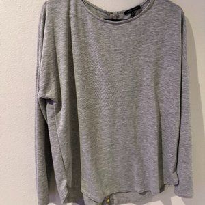 Grey lightweight shirt with zip up back